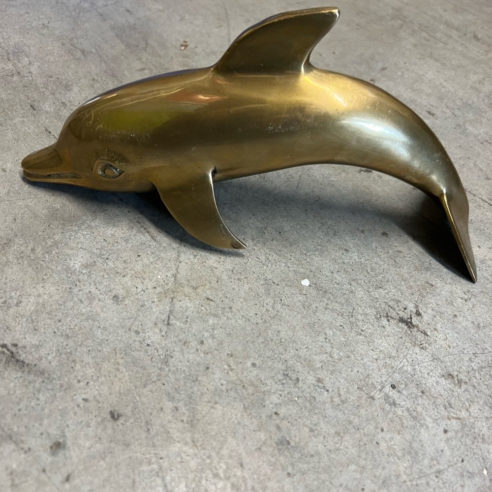 Dolfin Brass Dolphin Sculpture - Gold